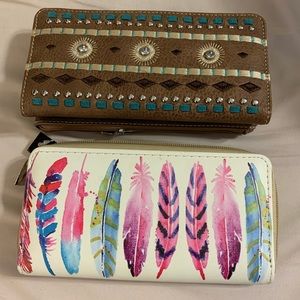 Set of 2 - boho style wallets